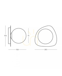 Aplică Zambelis 2580 auriu mat, sticlă fumurie și opal, 1×G9 LED max. 4 W small 3