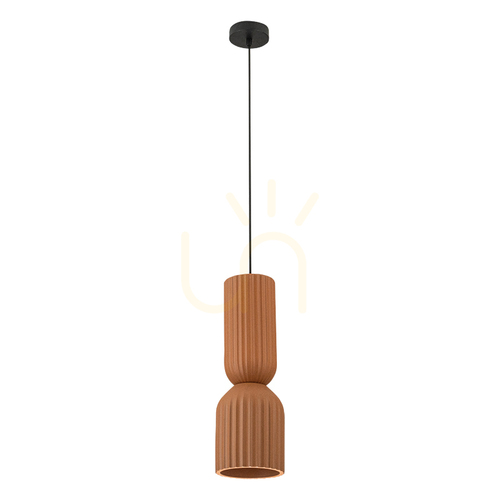 Verifica Lampă suspendată 1xE27 LED MAX 11W Teracotă - Argilă neagră nisipoasă - Metal ZAMBELIS