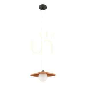 Lampă suspendată 1xg9 LED MAX 9W, lut teracotă – negru – metal – sticlă opală ZAMBELIS small 1