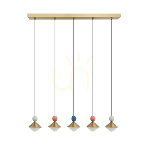 Lampă suspendată cu LED, linie de lumină, 32 W, 3000 K, ceramică – metal – sticlă, alamă ZAMBELIS small 1