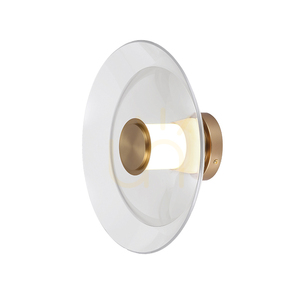 Aplică LED Zambelis 25143, 10 W 3000 K, alamă periată, disc din sticlă transparentă Ø30 cm small 2