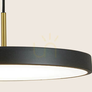 Lampă suspendată cu LED 17 W, 3000 K, negru mat – alamă periată, ZAMBELIS small 2