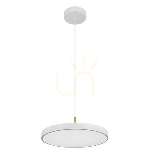 Verifica Lampă suspendată cu LED 17 W, 3000 K, alb mat – alamă periată ZAMBELIS