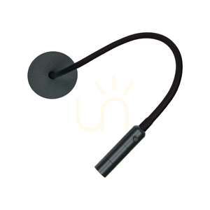 Lampă de citit încastrată în perete cu LED, 3 W, 3000 K, metal negru nisipos – aluminiu ZAMBELIS small 1