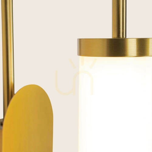 Verifica Lampă de perete cu LED de 10 W, cu triac, din alamă periată – sticlă opală ZAMBELIS