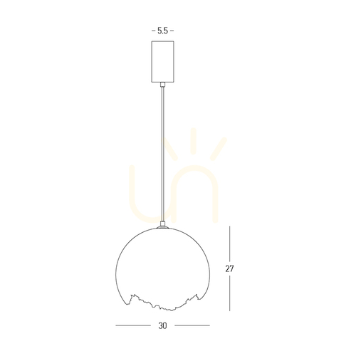 Verifica 1 lampă suspendată cu soclu E27, max.. 15 W, metal – prespapier – bilă din plastic, alb, ZAMBELIS