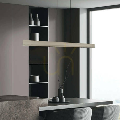 Verifica Lampă suspendată cu bandă LED 40 W, 3000 K, Triac, gri periat – aluminiu – negru ZAMBELIS