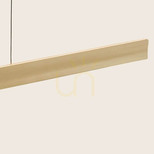 Verifica Lampă suspendată Line Light cu LED de 46 W, 3000 K, cu triac, în finisaj auriu periat – aluminiu – negru ZAMBELIS