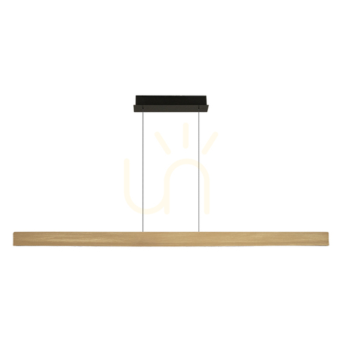 Verifica Lampă suspendată Line Light cu LED de 46 W, 3000 K, cu triac, în finisaj auriu periat – aluminiu – negru ZAMBELIS