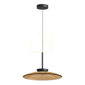 Lampă suspendată cu LED 31 W, 2700 K–3000 K, Triac, negru mat – sticlă de culoare maro-gălbuie, ZAMBELIS small 1