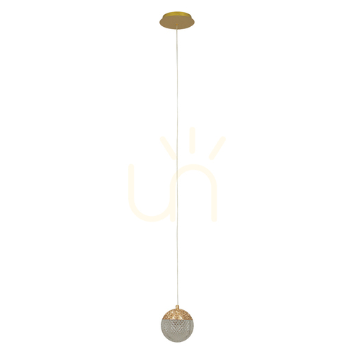 Verifica Lampă suspendată cu LED 9 W, 3000 K, aluminiu auriu – acrilic ZAMBELIS