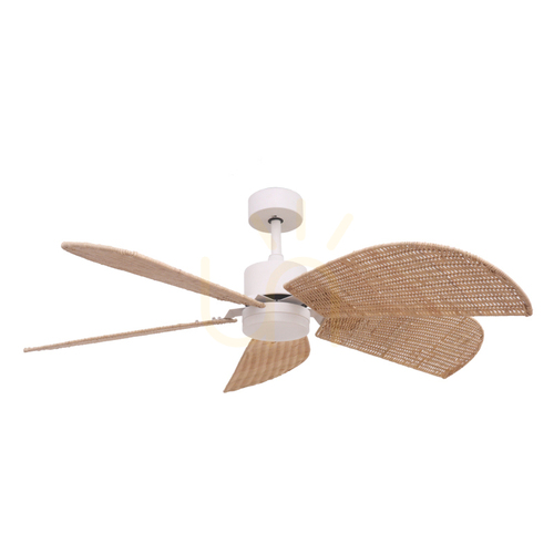 Verifica Ventilator de tavan cu lumină LED 15 W, 3000 K–4000 K–6500 K, metal alb – Bambus ZAMBELIS