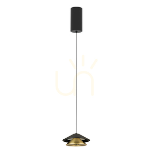 Lampă suspendată LED Zambelis 25347, negru și auriu periat, 9 W, 3000 K small 1