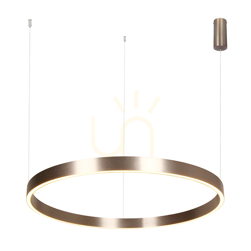 Verifica Lampă suspendată cu LED, orientabilă în sus-jos, 70 W, 3000 K, aluminiu de culoarea cafelei, finisaj periat și galvanizat – acrilic ZAMBELIS