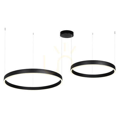 Verifica Lampă suspendată cu LED, orientabilă în sus-jos, 118 W, 3000 K, aluminiu negru – acrilic ZAMBELIS