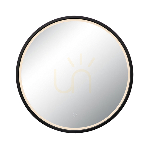 Verifica Oglindă cu iluminare LED de 15 W, 3000 K–4000 K, rotundă, cu comutator tactil de reglare a intensității luminoase, negru mat, IP44, ZAMBELIS