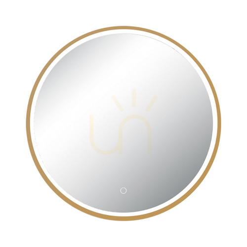 Verifica Oglindă cu lumină LED de 15 W, 3000 K–4000 K, rotundă, cu comutator tactil pentru reglarea intensității luminoase, aur anodizat, IP44, ZAMBELIS