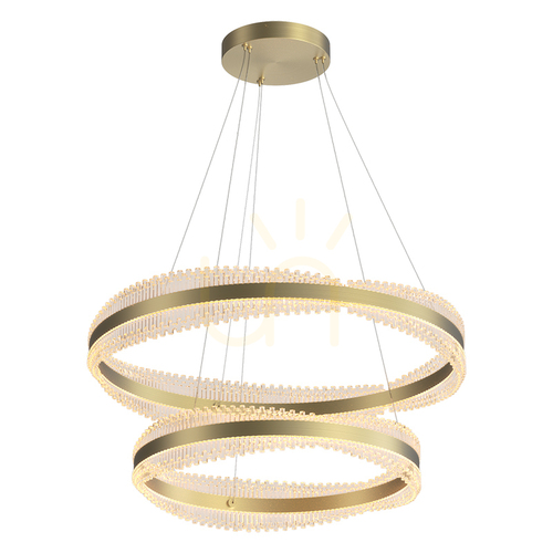 Verifica Lampă suspendată cu LED 118 W, 3000 K, Triac, metal auriu periat – Crystal ZAMBELIS