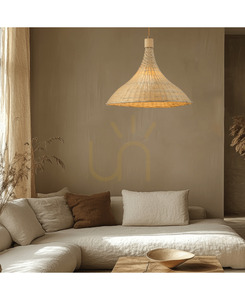 Lampă suspendată Zambelis 25441, ratan natural maro-bej, 48 cm, 1×E27 small 1