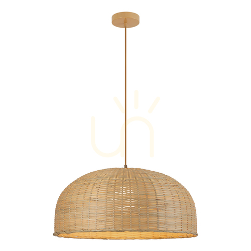 Verifica 1 lampă suspendată cu soclu E27, max.. 40 W, din ratan natural – maro-bej, metal, ZAMBELIS