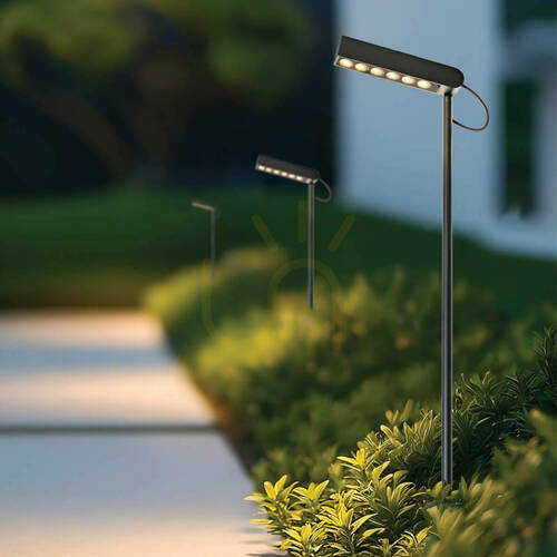 Verifica Lampă LED de exterior tip stâlp, 8 W – 24 V, 3000 K, negru nisipos, IP65, ZAMBELIS