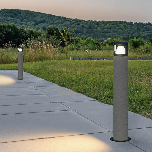 Verifica Lampă LED de exterior tip stâlp, 10 W, 3000 K, beton natural – metal negru – difuzor din PC, IP65, ZAMBELIS
