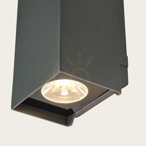 Verifica Lampă LED de exterior cu lumină orientabilă în sus și în jos, 2×3 W, 3000 K, aluminiu grafit, IP65, ZAMBELIS