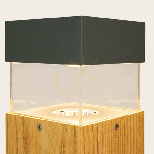 Verifica Lampă LED de exterior tip stâlp, 15 W, 3000 K, culoare grafit – aspect lemn, IP66, ZAMBELIS