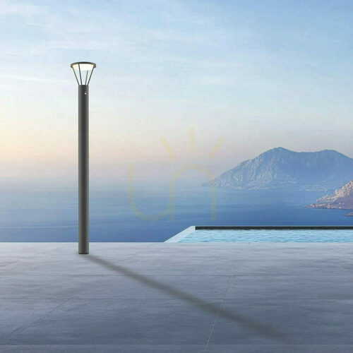 Verifica Lampă de exterior tip stâlp-bolard cu LED, alimentată cu energie solară, 5 W, 3000 K, aluminiu grafit, IP54, ZAMBELIS