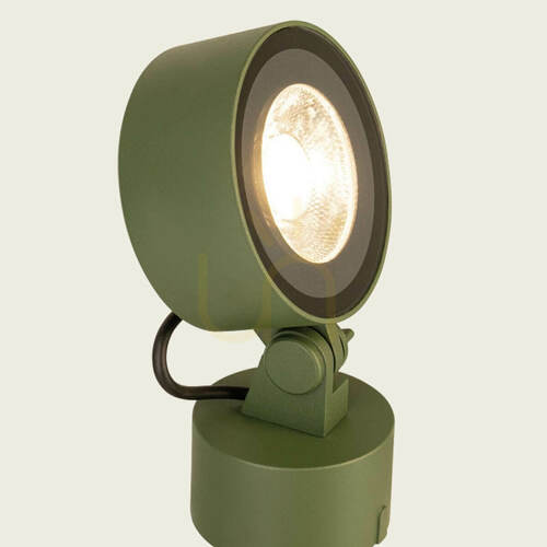 Verifica Lampă LED cu soclu cu țepușe pentru exterior, 25 W, 3000 K, din aluminiu verde, IP65, ZAMBELIS