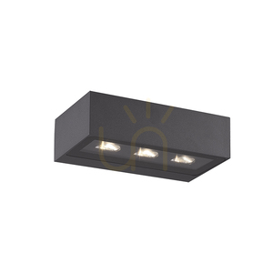 Lampă LED de exterior pentru perete, 15 W, 3000 K, culoare grafit, unghi de iluminare asimetric, IP54, ZAMBELIS small 0
