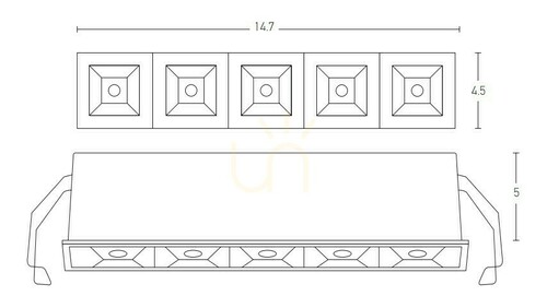 Verifica Spot LED cu grilă încastrată, 11 W, 3000 K, negru nisipos, ZAMBELIS