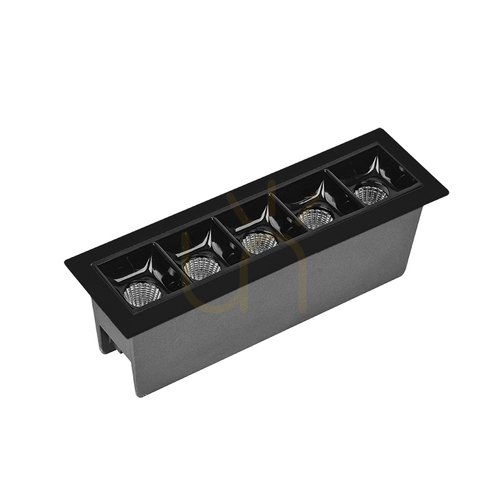 Verifica Spot LED cu grilă încastrată, 11 W, 3000 K, negru nisipos, ZAMBELIS