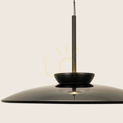 Verifica Lampă suspendată cu LED 31 W, 2700 K–3000 K, Triac, negru mat – sticlă fumurie, ZAMBELIS