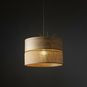Lampă suspendată TK-Lighting DORMA WOOD JUTA 11786, 1×E27, 38 cm, lemn deschis și iută small 1