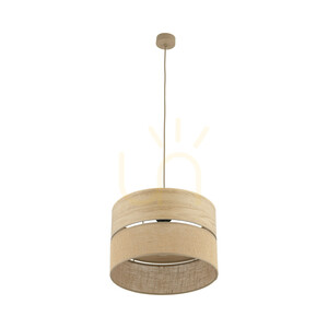 Lampă suspendată TK-Lighting DORMA WOOD JUTA 11786, 1×E27, 38 cm, lemn deschis și iută small 6