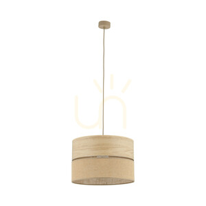 Lampă suspendată TK-Lighting DORMA WOOD JUTA 11786, 1×E27, 38 cm, lemn deschis și iută small 0