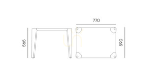 FLOS866 Măsuță de cafea pentru exterior Lottie – fibră de carbon de la FERNE small 1