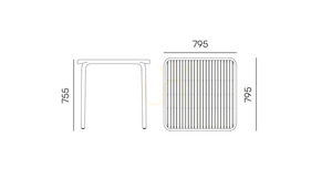 Masă de exterior Brene FBRS888 – Alb FERNE small 1
