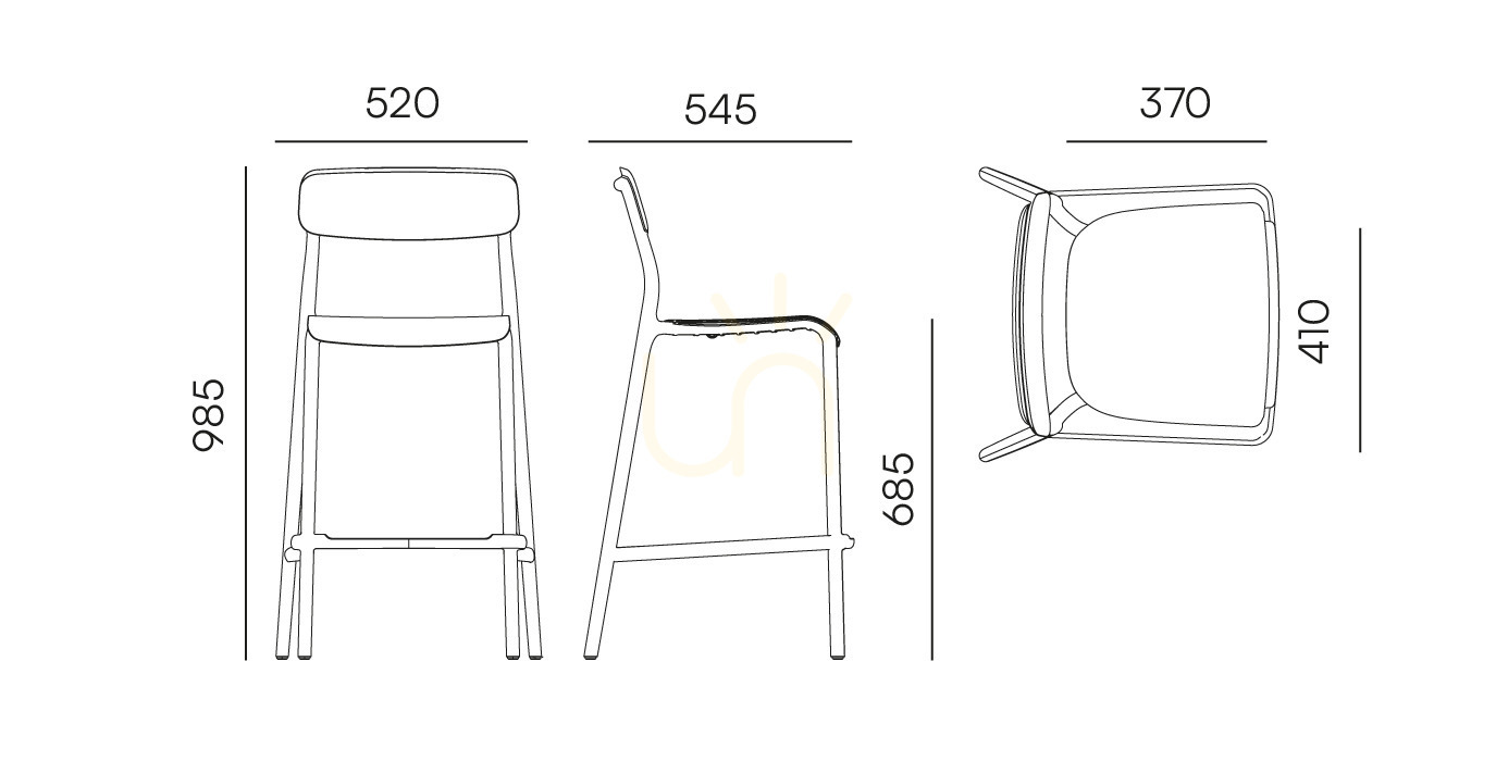 Vedere FRIK5510 Scaun de bar de grădină Rimo Low – Culoare taupe pământie FERNE FRIK5510 Scaun de bar de grădină Rimo Low – Culoare taupe pământie FERNE