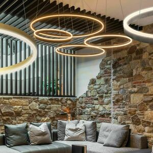 Lampă suspendată LED inelară s.luce Ring aurie Ø 60 cm small 4