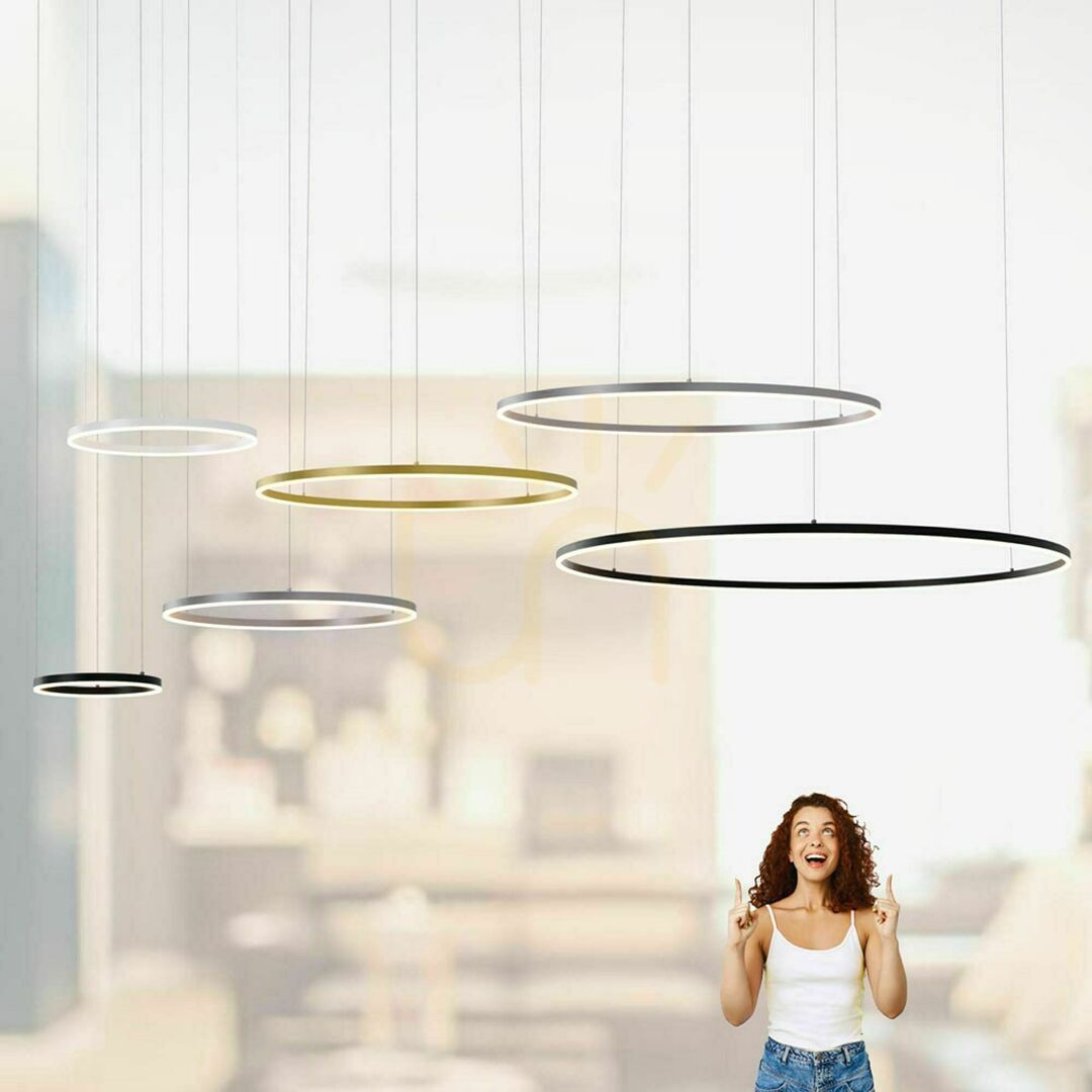 Afişa Lampă suspendată LED s.luce Ring alb Ø 60 cm, dimabilă, metal, modernă Lampă suspendată LED s.luce Ring alb Ø 60 cm, dimabilă, metal, modernă