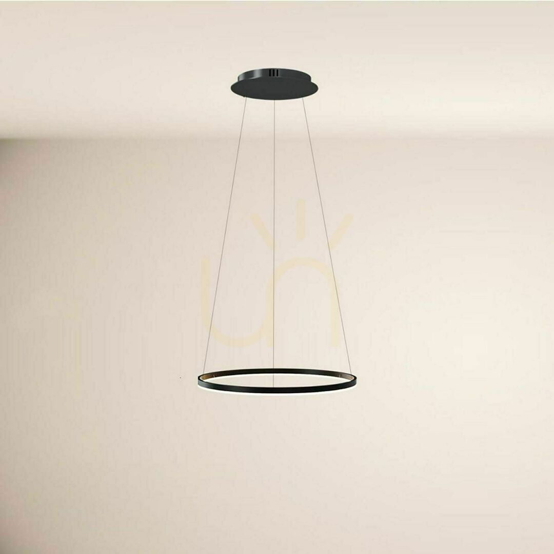Vedere Lampă suspendată LED Ring s.luce neagră Ø 60 cm Lampă suspendată LED Ring s.luce neagră Ø 60 cm