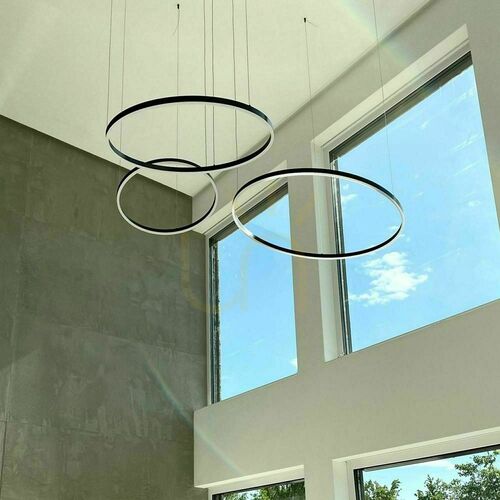 Verifica Lampă suspendată LED s.luce Ring alb Ø80 cm, dimmabilă, metalică