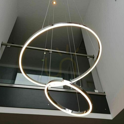 Verifica Lampă suspendată LED inel s.luce Ring alb Ø 100 cm