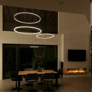 Lampă suspendată LED s.luce Ring argintie Ø100 cm, dimabilă, metal small 9