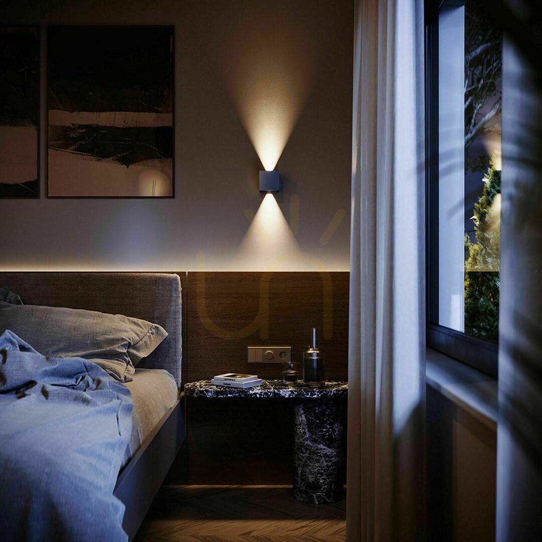 Afişa Aplică LED de perete s.luce Ixa beton 10 cm IP44 2x3W 3000K Aplică LED de perete s.luce Ixa beton 10 cm IP44 2x3W 3000K