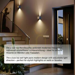 Aplica perete LED s.luce Ixa crom IP44 2x3W 3000K pătrat metal 3 Aplica perete LED s.luce Ixa crom IP44 2x3W 3000K pătrat metal small 3