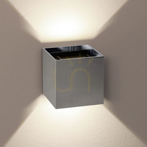 Verifica Aplica de perete LED s.luce Ixa argintie metal IP44 2x3W 3000K 10 cm