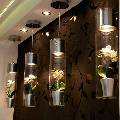 Verifica Lampă suspendată s.luce MyLight cilindrică crom din sticlă și metal 40 cm